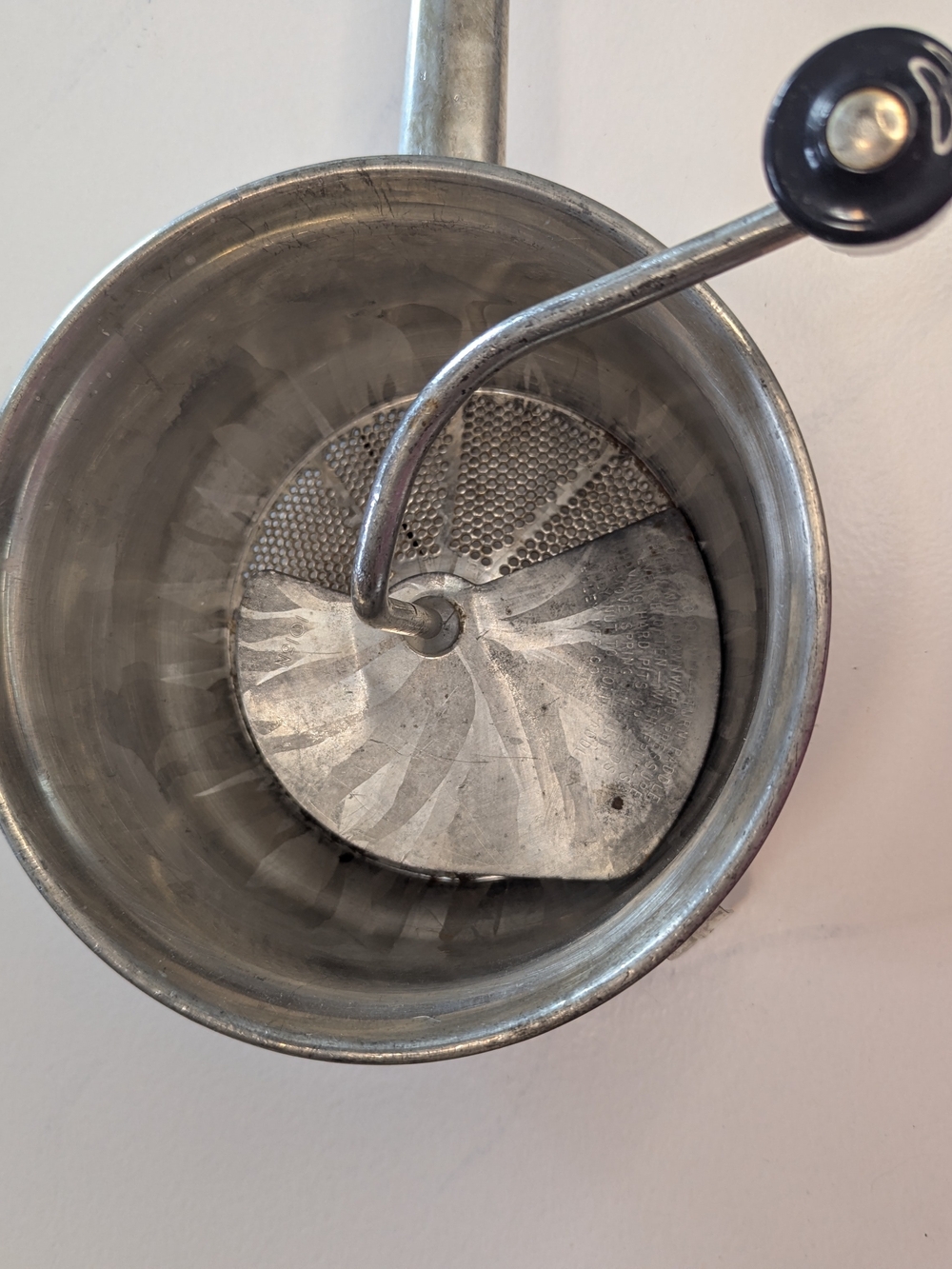 Vintage Original Foley Food Mill 2qt Stainless Steel Crank Black Knob USA